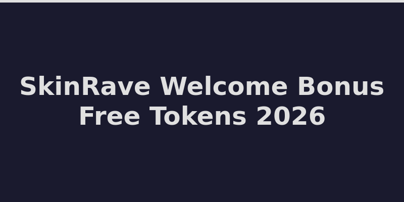 SkinRave welcome bonus offer with free $0.50 tokens and promo code 2026