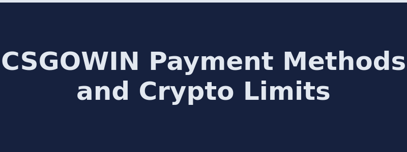 Available deposit and withdrawal methods at CSGOWIN showing crypto and skin limits 2026