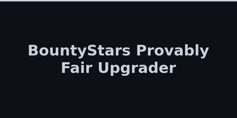 BountyStars provably fair upgrader game mode in action