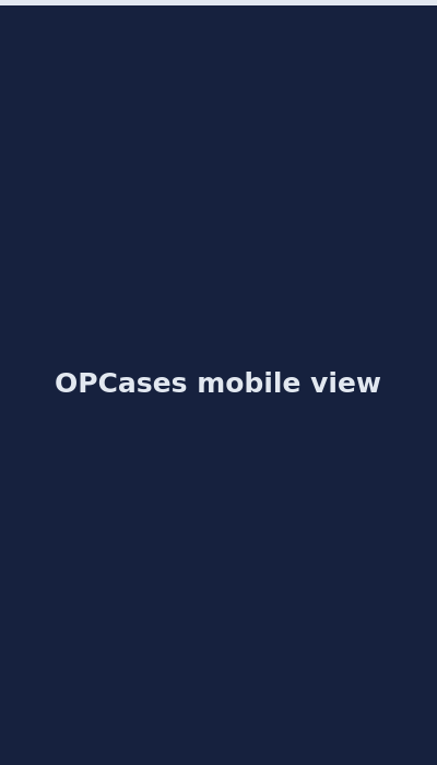 OPCases mobile interface on smartphone 2026