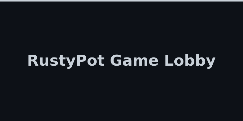RustyPot game lobby with active three-tiered Jackpot and Coinflip match list 2026