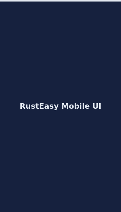 RustEasy mobile casino interface on smartphone 2026