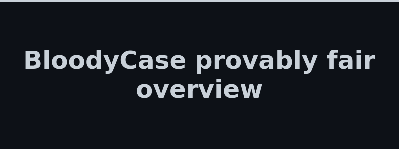 BloodyCase provably fair RNG and security overview 2026