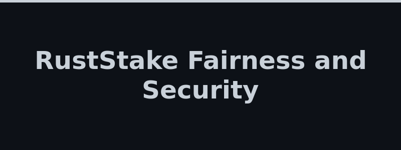 RustStake provably fair games and security overview 2026