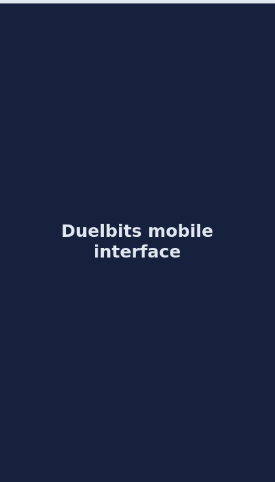 Duelbits mobile interface on smartphone 2026