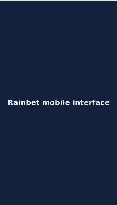 Rainbet mobile casino interface on smartphone 2026
