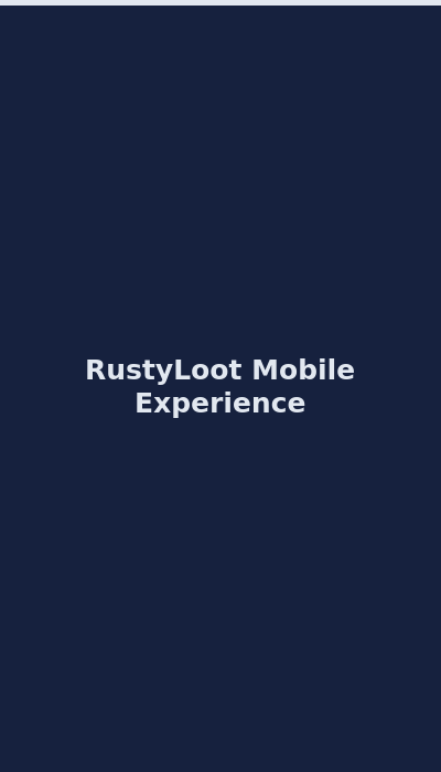 RustyLoot mobile casino interface accessed on smartphone 2026