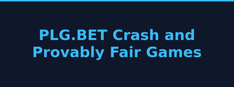PLG.BET crash game and provably fair originals 2026