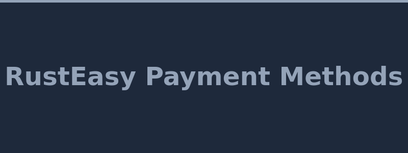 Available deposit and withdrawal methods at RustEasy including Rust skins and crypto