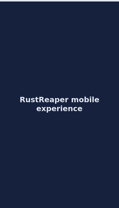 RustReaper mobile gambling interface on smartphone 2026
