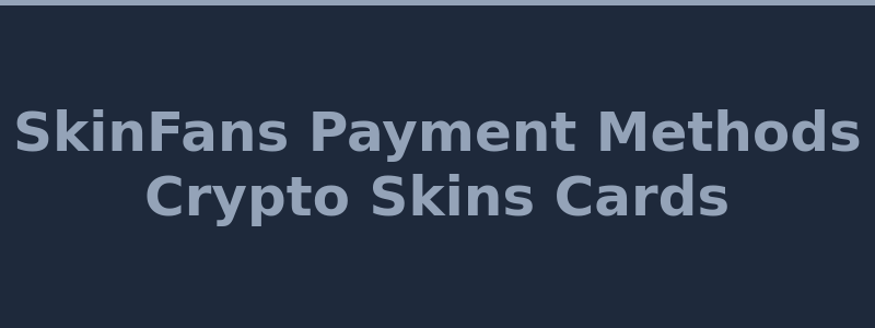 Available deposit and withdrawal methods at SkinFans including crypto, CS2 skins, and cards 2026