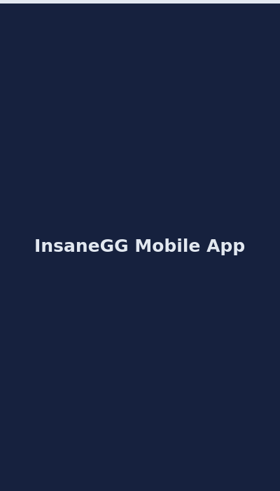 InsaneGG mobile interface and game controls on a modern smartphone 2026