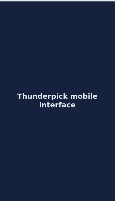 Thunderpick mobile interface on smartphone 2026