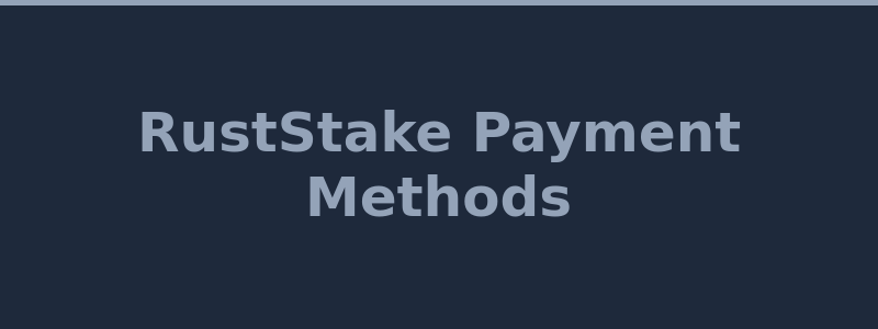 Available payment methods at RustStake including Bitcoin Ethereum cards and Rust skins 2026