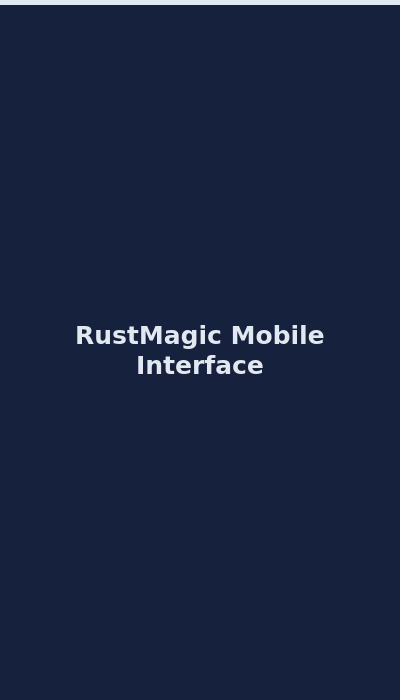 RustMagic mobile Rust gambling interface on smartphone 2026